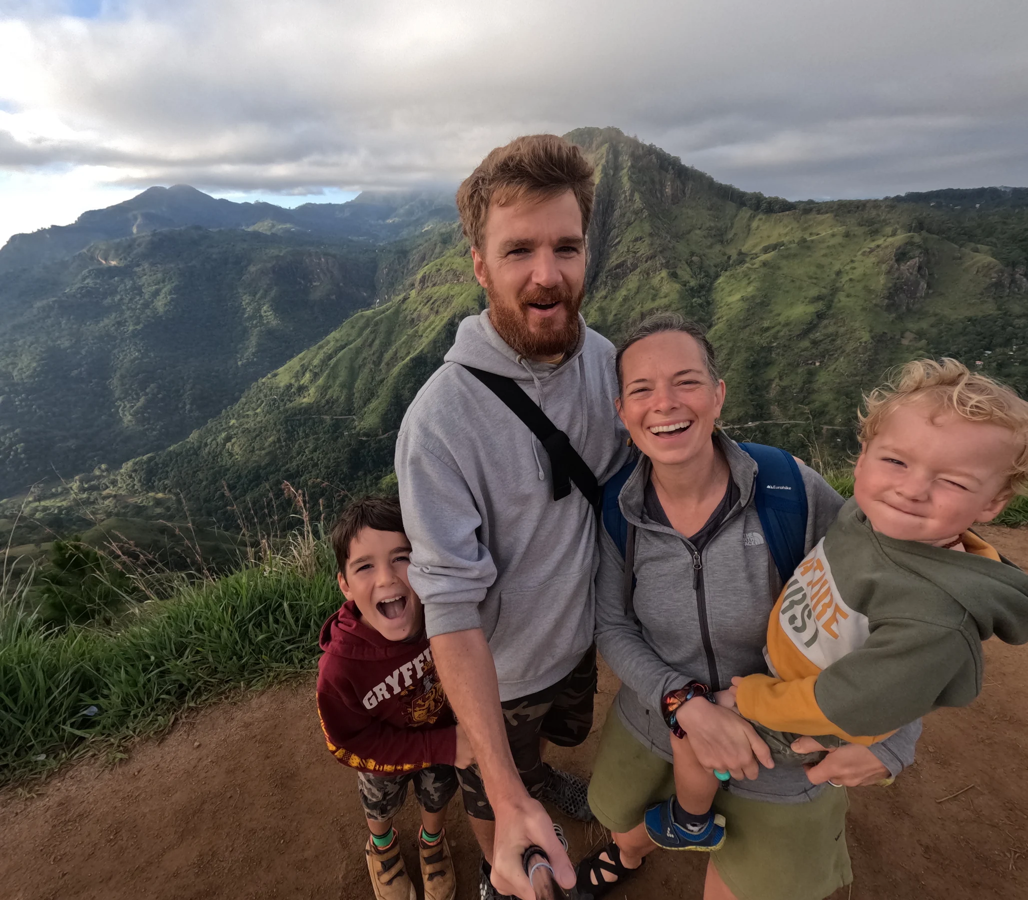 Tom, Ros, Lawrie and Wilfy together in the mountains of Sri Lanka